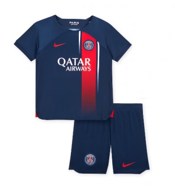 Paris Saint-Germain Hjemmedraktsett Barn 2023-24 Kortermet (+ Korte bukser)